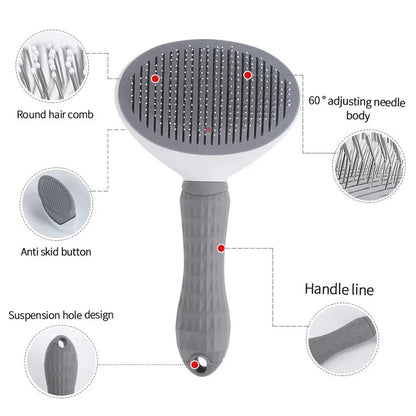 Brosse Auto-Nettoyante pour Chiens & Chats – Peigne Démêlant Anti-Poils | Outil de Toilettage Professionnel pour Animaux