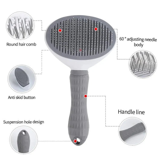 Brosse Auto-Nettoyante pour Chiens & Chats – Peigne Démêlant Anti-Poils | Outil de Toilettage Professionnel pour Animaux
